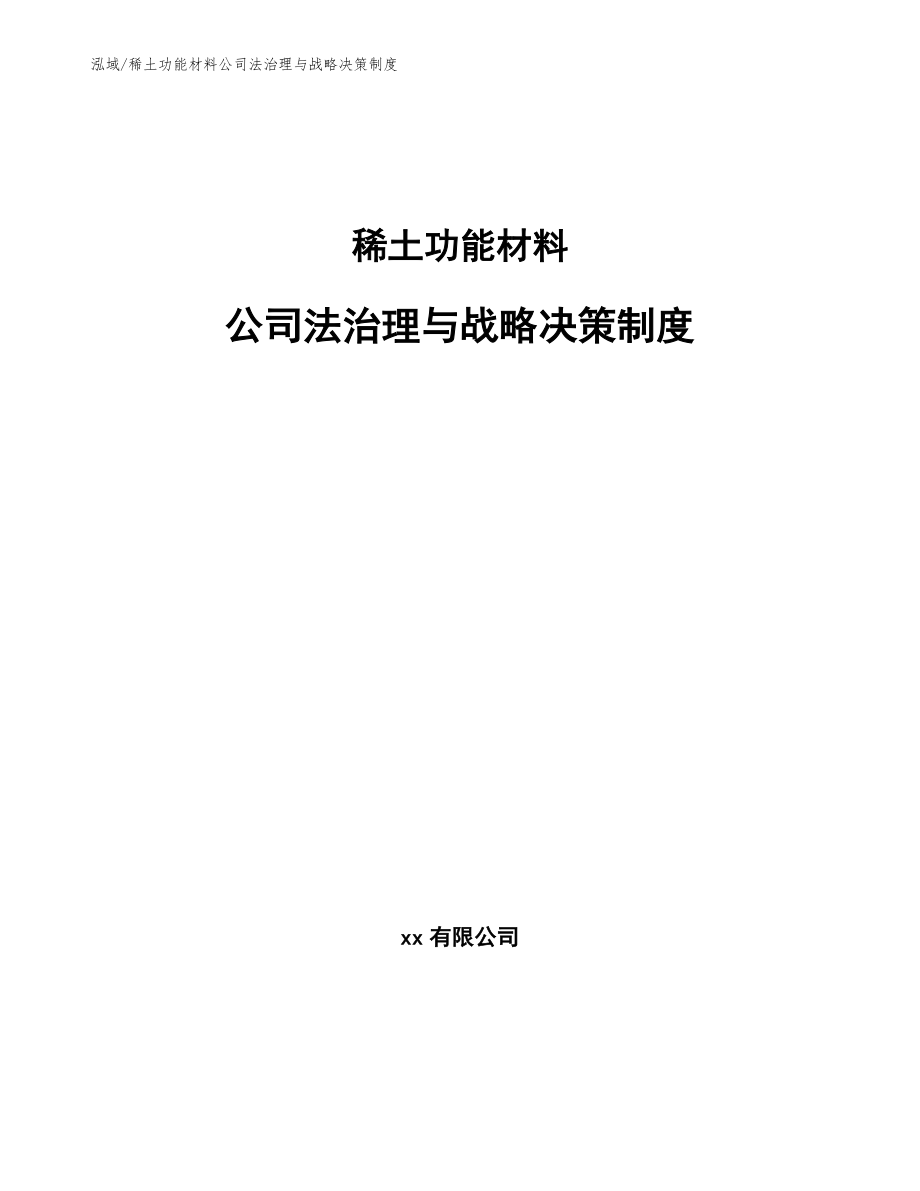稀土功能材料公司法治理与战略决策制度（范文）_第1页