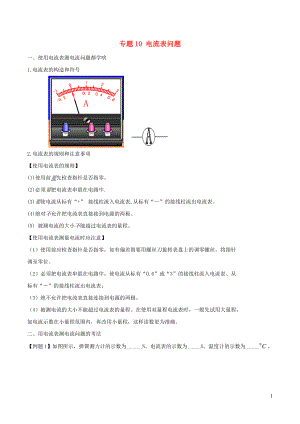 2020年中考物理 十四個(gè)重要測(cè)量?jī)x器問(wèn)題 專(zhuān)題10 電流表問(wèn)題（含解析）