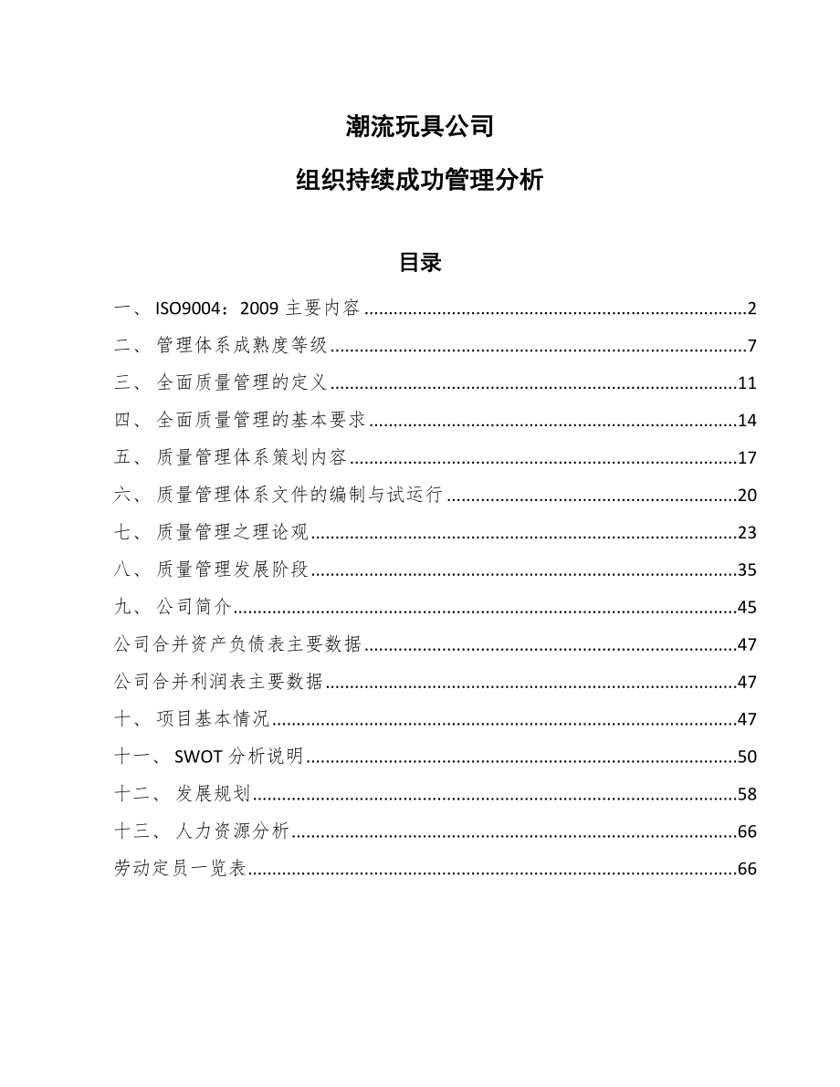 潮流玩具公司组织持续成功管理分析【范文】_第1页