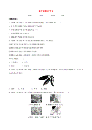 2019中考物理一輪復(fù)習(xí) 05 物態(tài)變化試題