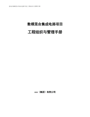 数模混合集成电路项目工程组织与管理手册