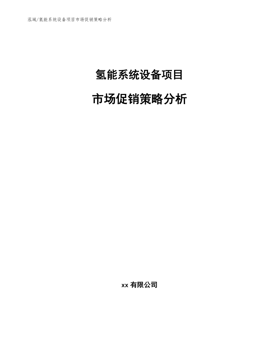 氢能系统设备项目市场促销策略分析_范文_第1页