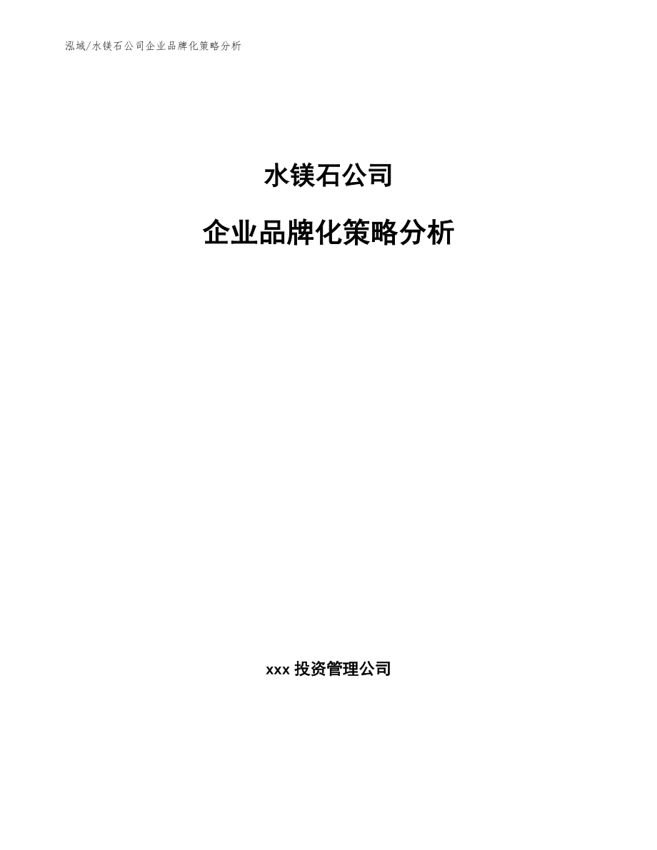 水镁石公司企业品牌化策略分析_范文_第1页