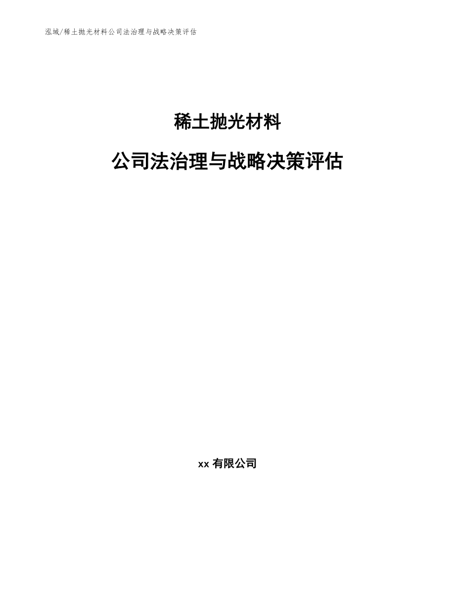 稀土抛光材料公司法治理与战略决策评估（参考）_第1页