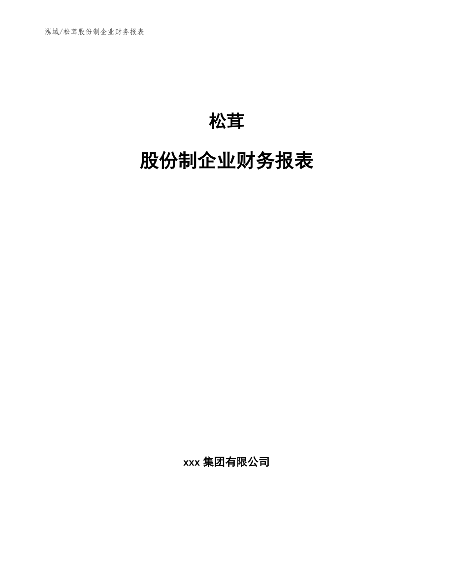 松茸股份制企业财务报表【参考】_第1页