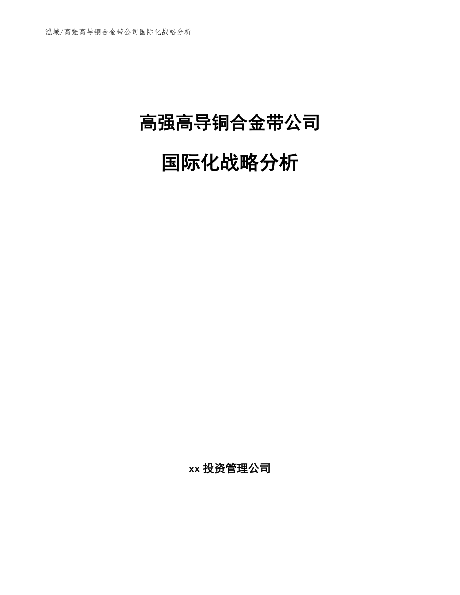 高强高导铜合金带公司国际化战略分析（参考）_第1页