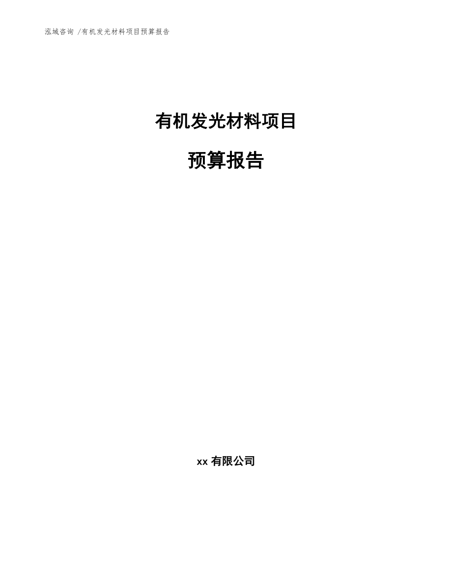 有机发光材料项目预算报告模板范文_第1页