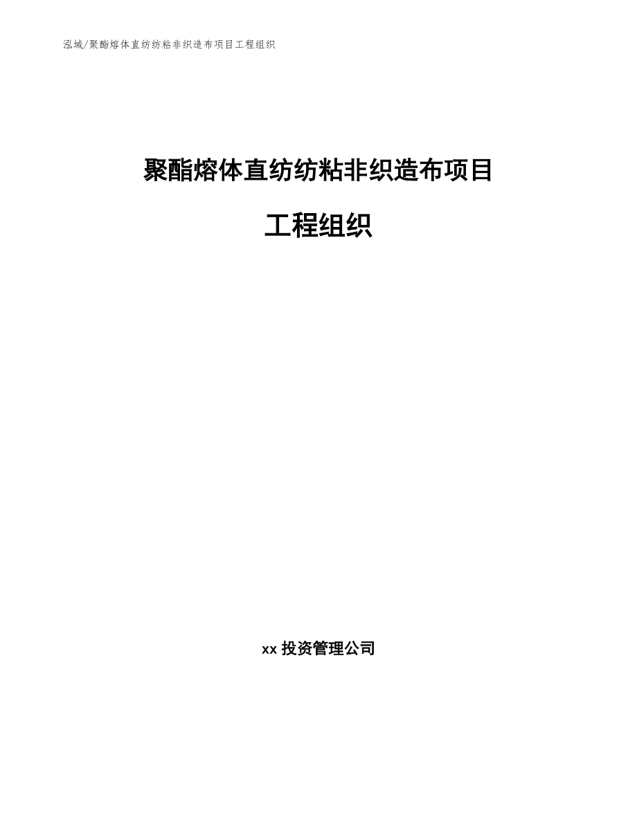 聚酯熔体直纺纺粘非织造布项目工程组织（范文）_第1页