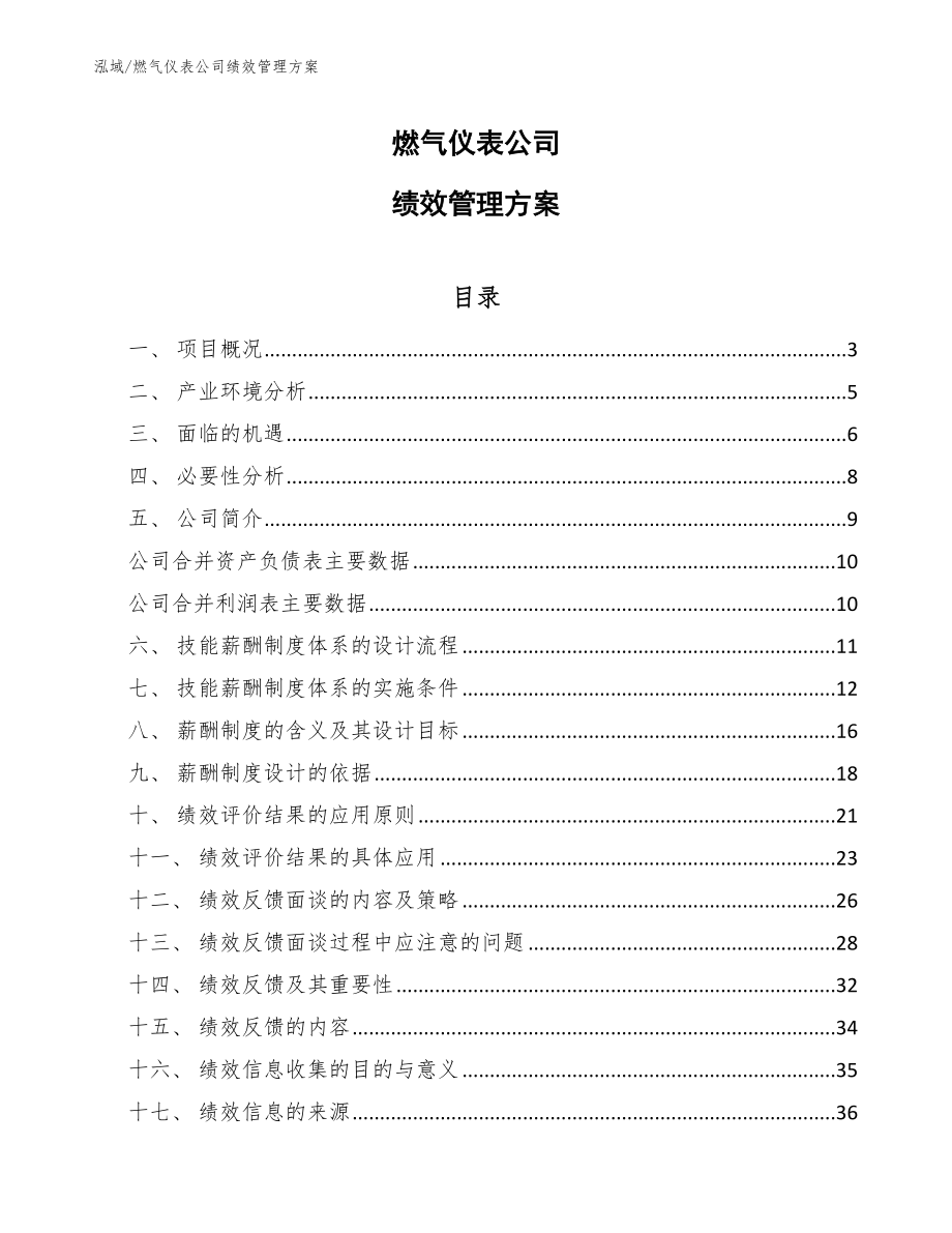 燃气仪表公司绩效管理方案_第1页