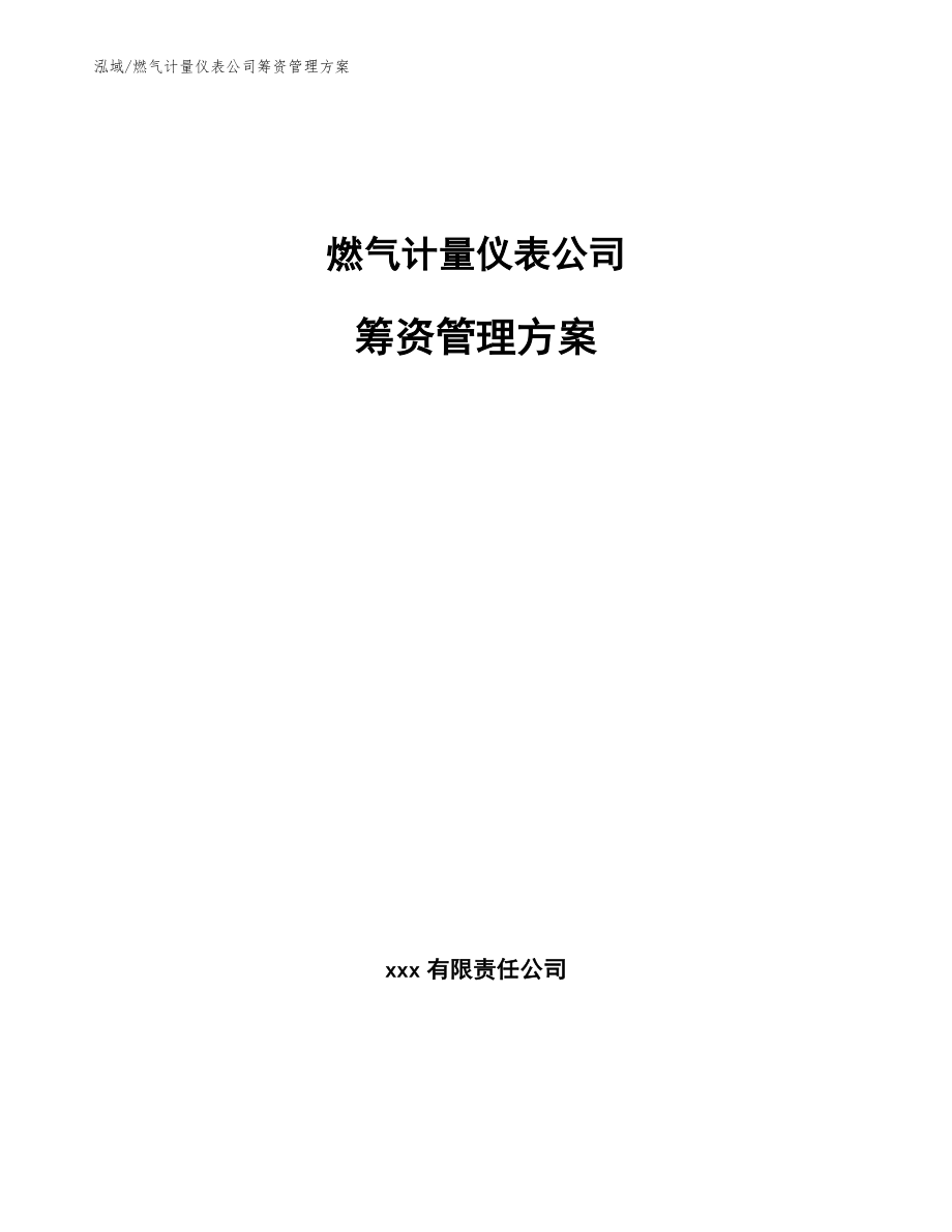 燃气计量仪表公司筹资管理方案_第1页