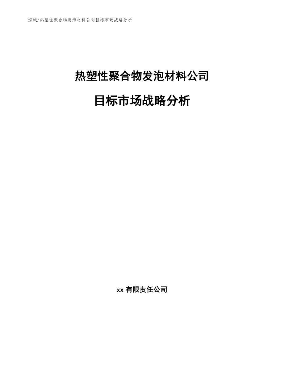 热塑性聚合物发泡材料公司目标市场战略分析_第1页