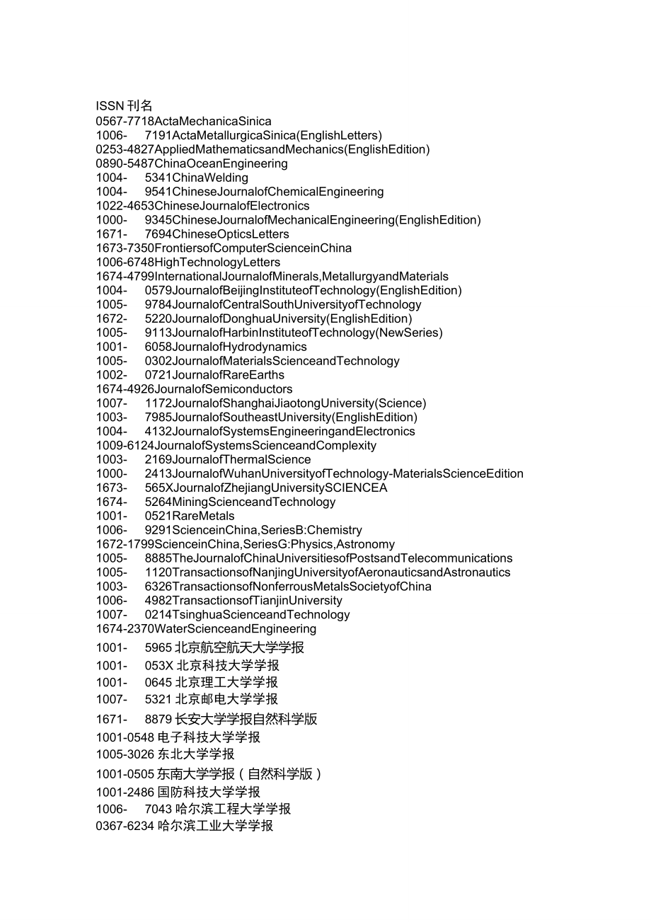 最新2013国内被EI收录或被EI踢出或不被检索的的中文EI期刊_第1页