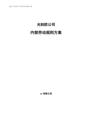 光刻胶公司内部劳动规则方案【参考】