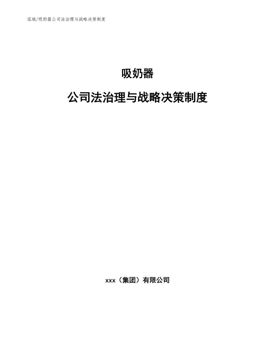 吸奶器公司法治理与战略决策制度（范文）_第1页