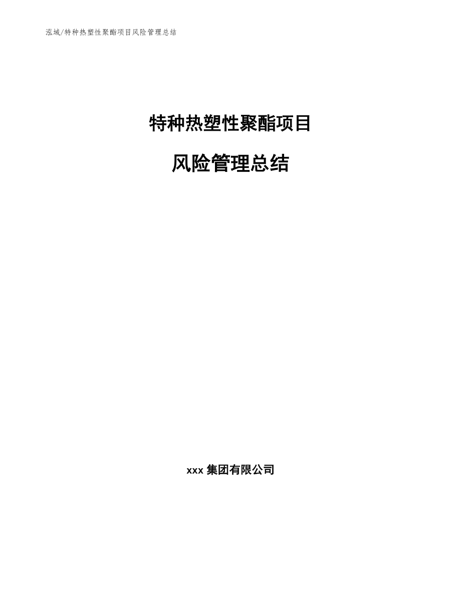 特种热塑性聚酯项目风险管理总结_第1页