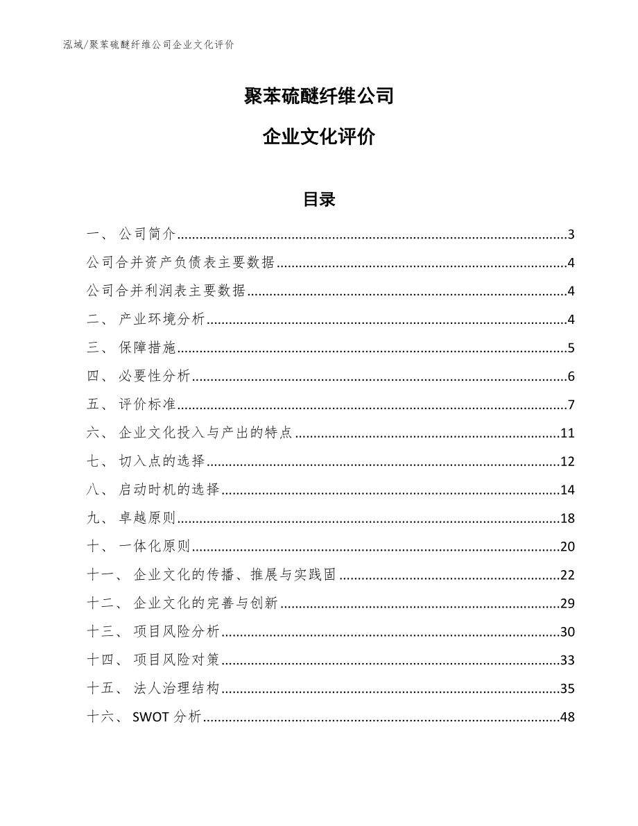 聚苯硫醚纤维公司企业文化评价【范文】_第1页