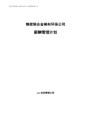 精密铜合金棒和环保公司薪酬管理计划_参考