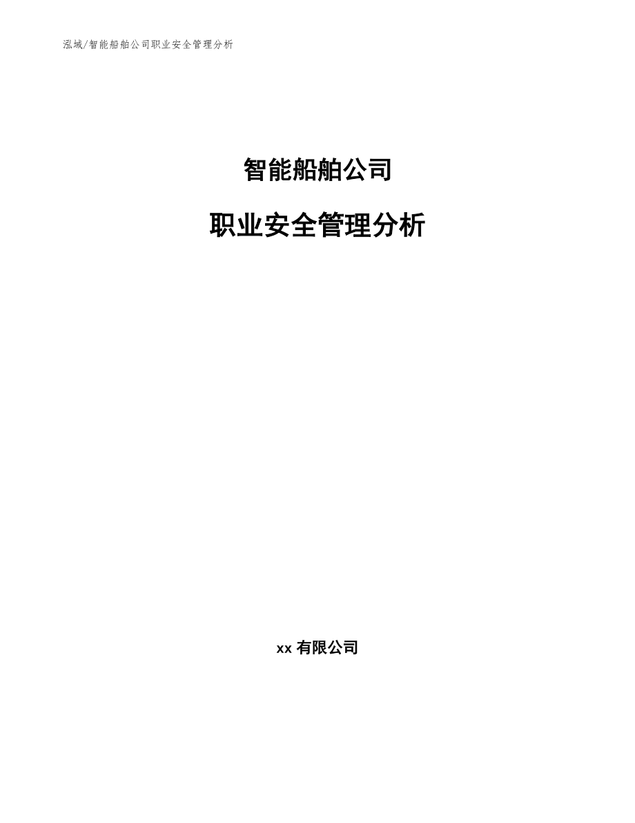 智能船舶公司职业安全管理分析（范文）_第1页