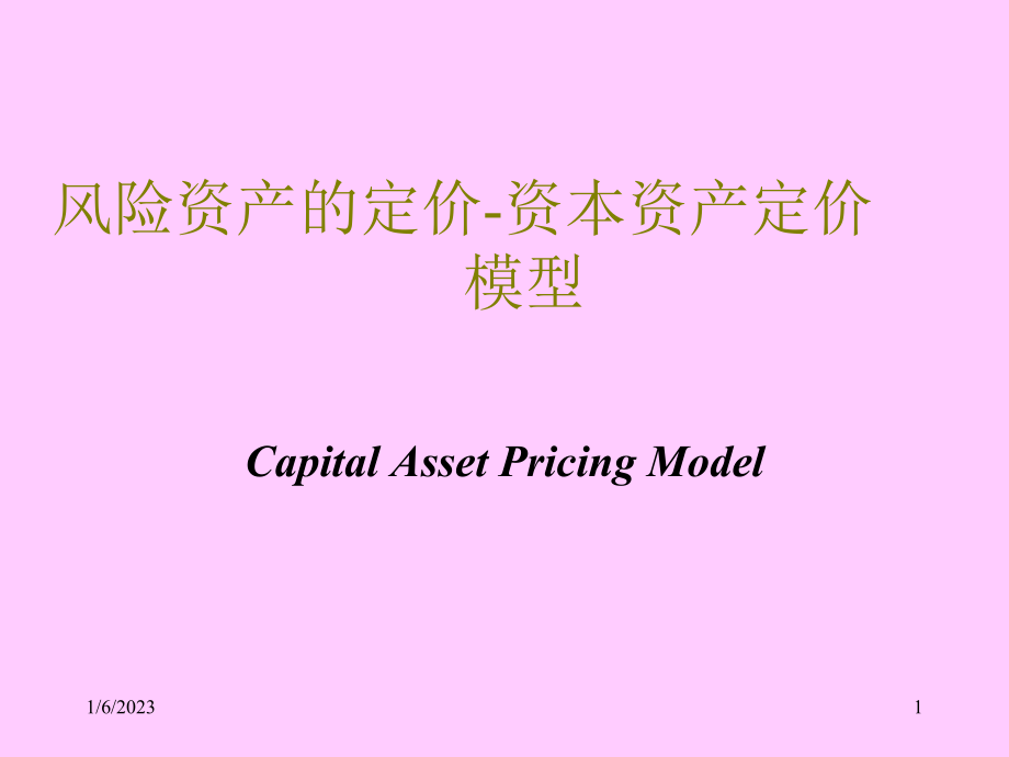 资本资产的定价模型分析_第1页