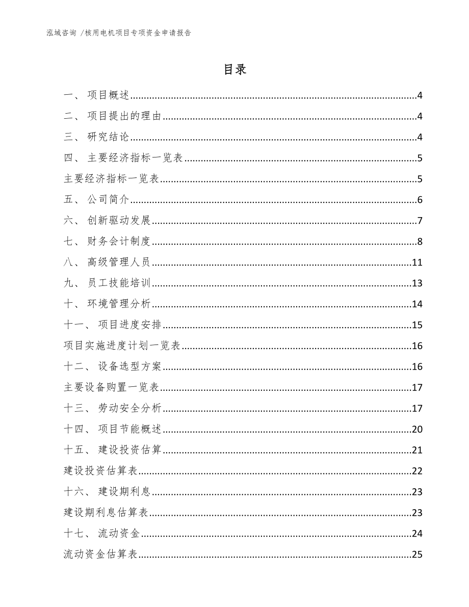 核用电机项目专项资金申请报告【模板参考】_第1页