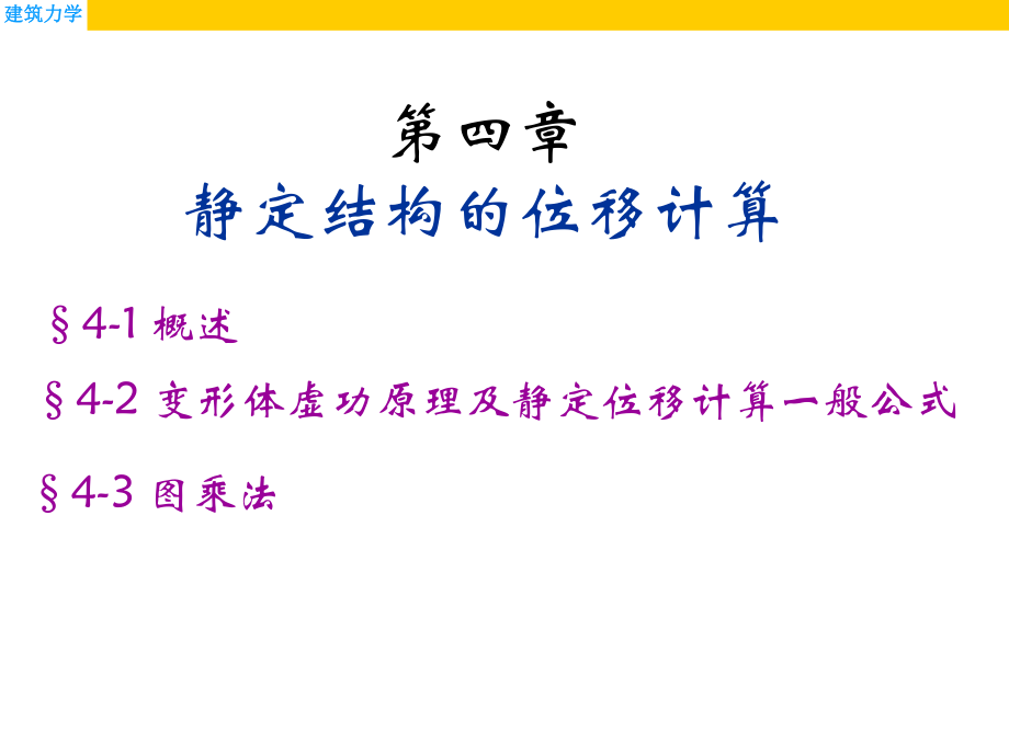 建筑材料力学之静定结构的位移计算培训课件_第1页