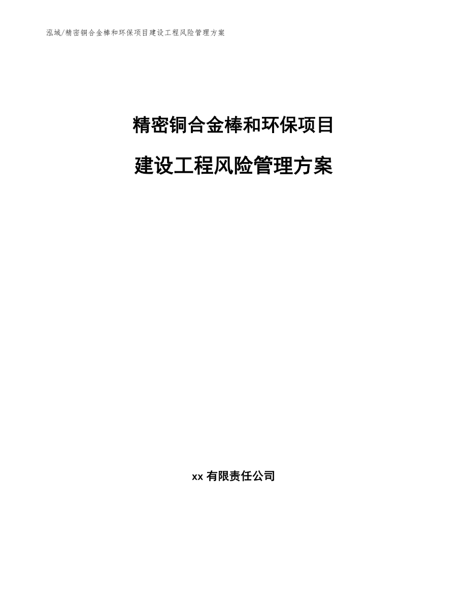 精密铜合金棒和环保项目建设工程风险管理方案_第1页