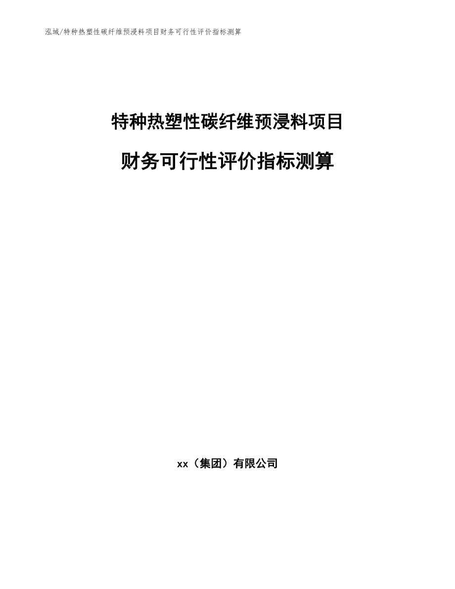 特种热塑性碳纤维预浸料项目财务可行性评价指标测算_第1页