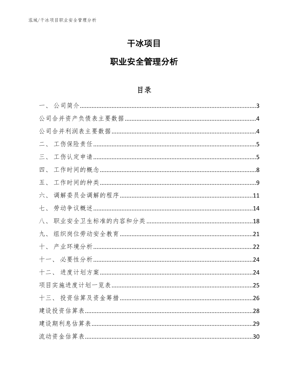 干冰项目职业安全管理分析_范文_第1页