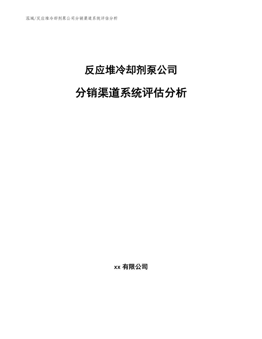 反应堆冷却剂泵公司分销渠道系统评估分析_第1页