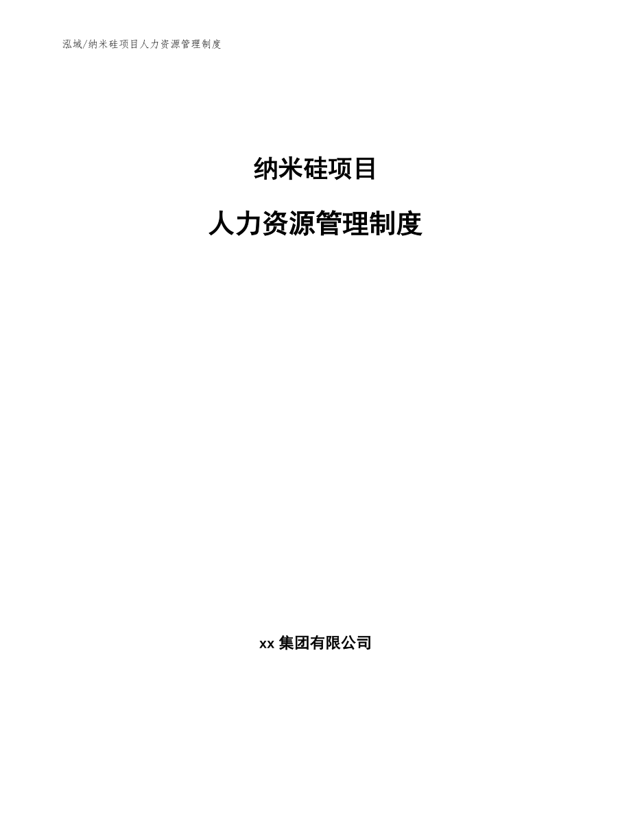 纳米硅项目人力资源管理制度（参考）_第1页