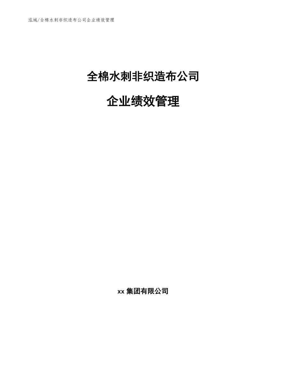 全棉水刺非织造布公司企业绩效管理【参考】_第1页