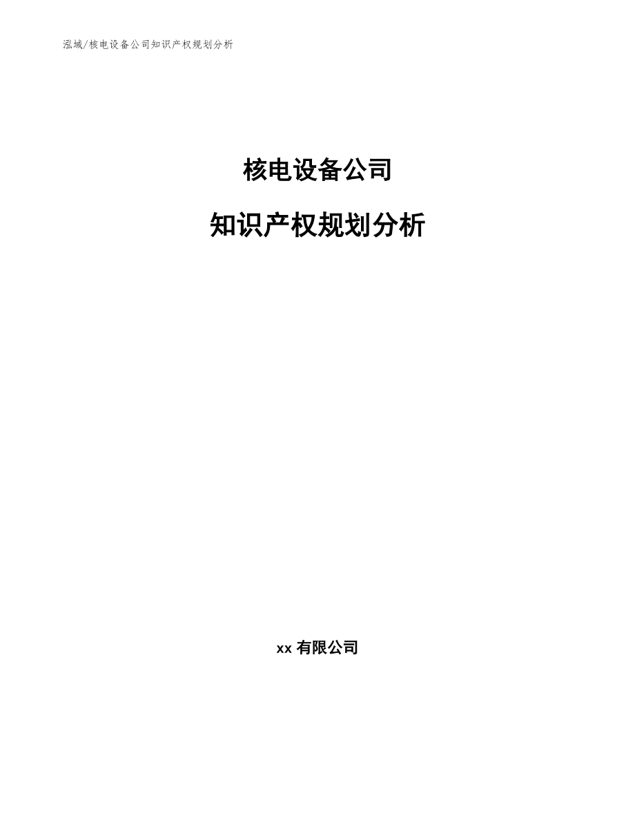 核电设备公司知识产权规划分析_范文_第1页