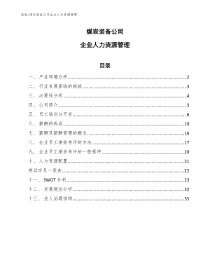 煤炭装备公司企业人力资源管理【参考】