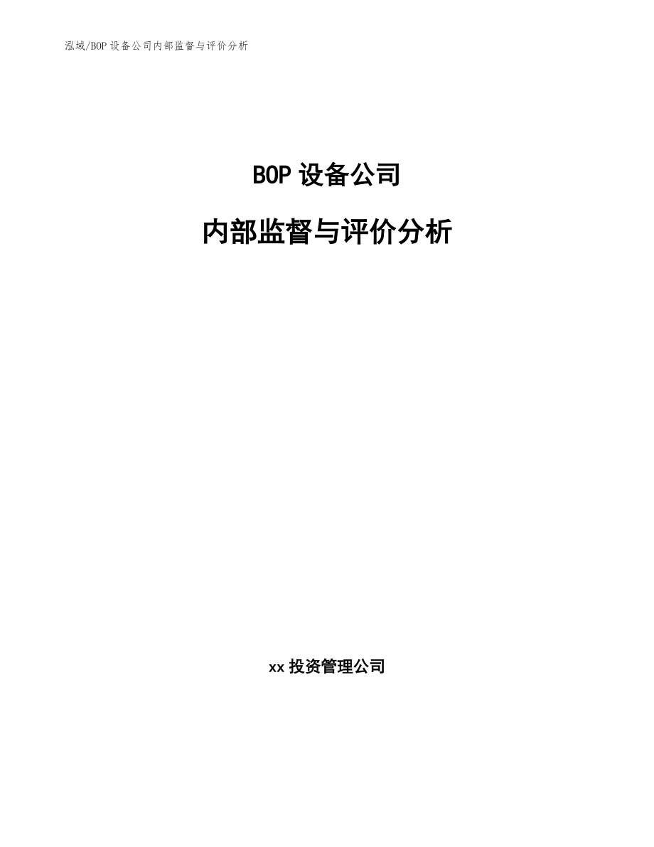 BOP设备公司内部监督与评价分析【参考】_第1页