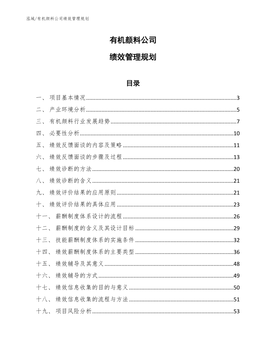 有机颜料公司绩效管理规划_范文_第1页