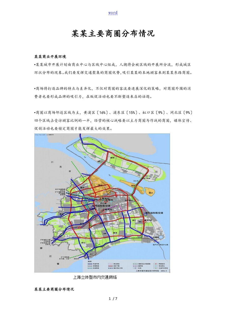 上海主要商圈分布情况_第1页