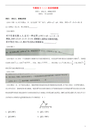 全國2018年中考數(shù)學(xué)真題分類匯編 專題復(fù)習(xí)（二）閱讀理解題（答案不全）