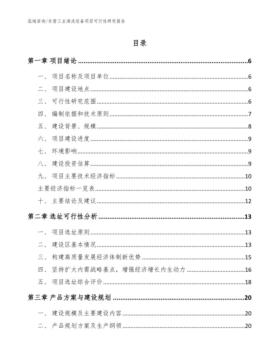 东营工业清洗设备项目可行性研究报告_第1页