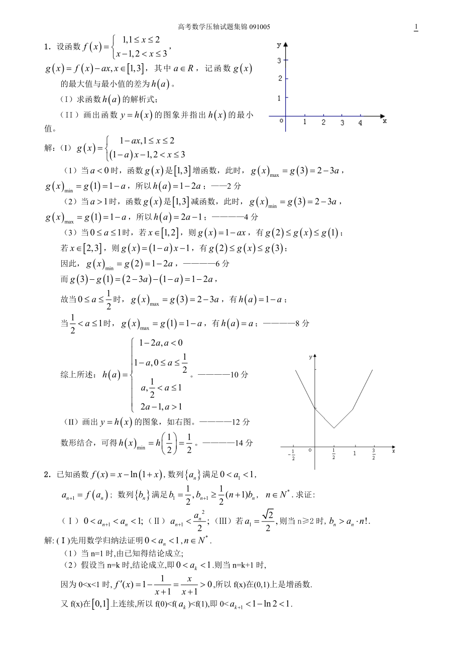 最新高考数学压轴试题集锦优秀名师资料_第1页