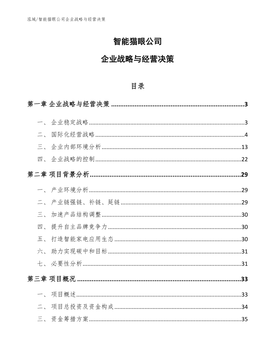 智能猫眼公司企业战略与经营决策_范文_第1页