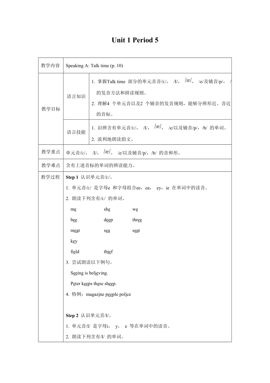 七年级上Unit1Morepractice教学设计_第1页