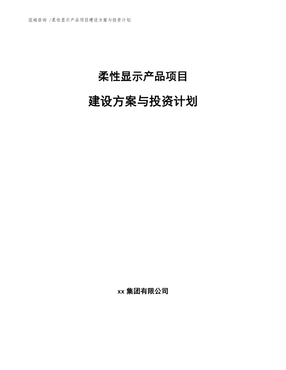 柔性显示产品项目建设方案与投资计划_第1页