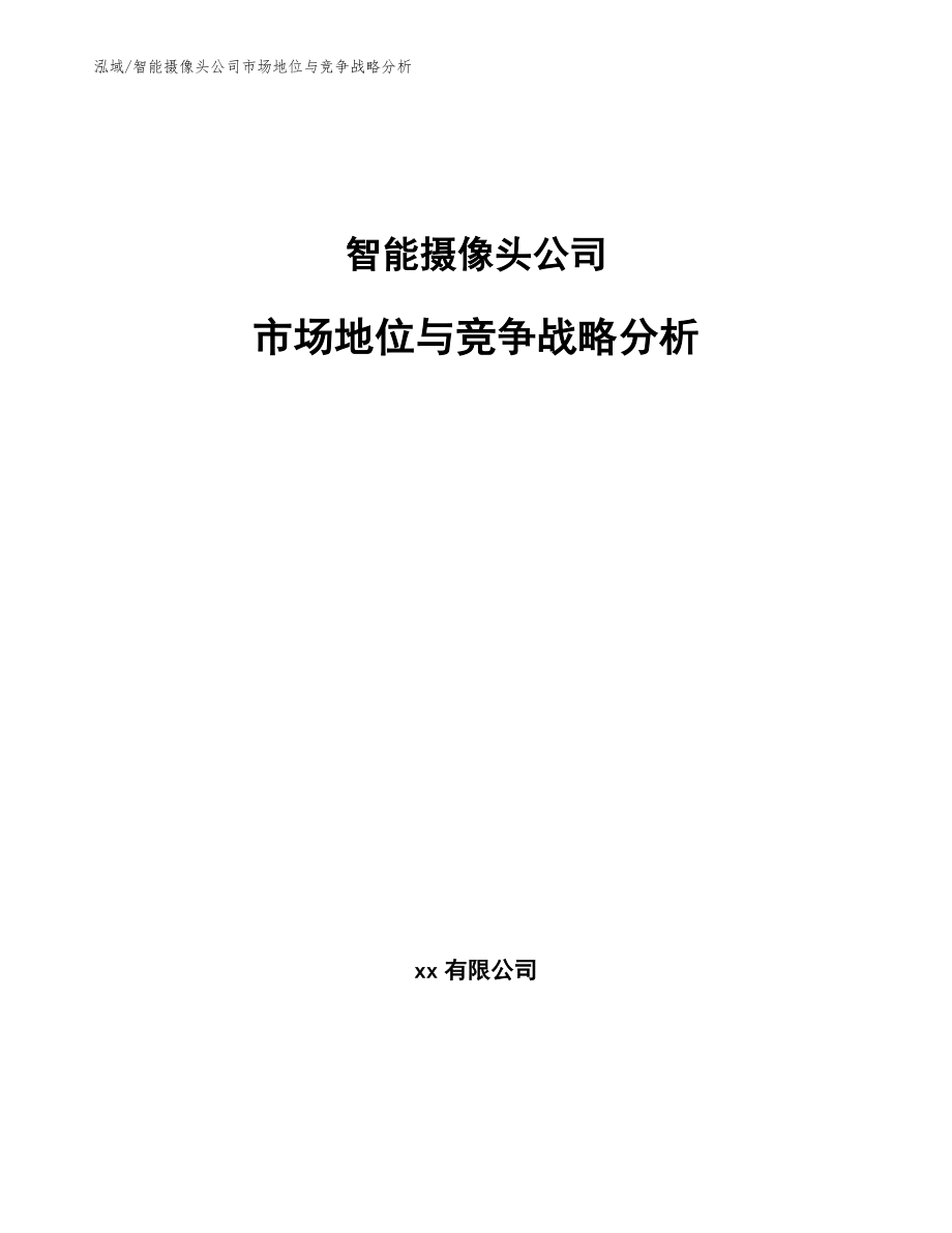 智能摄像头公司市场地位与竞争战略分析_第1页