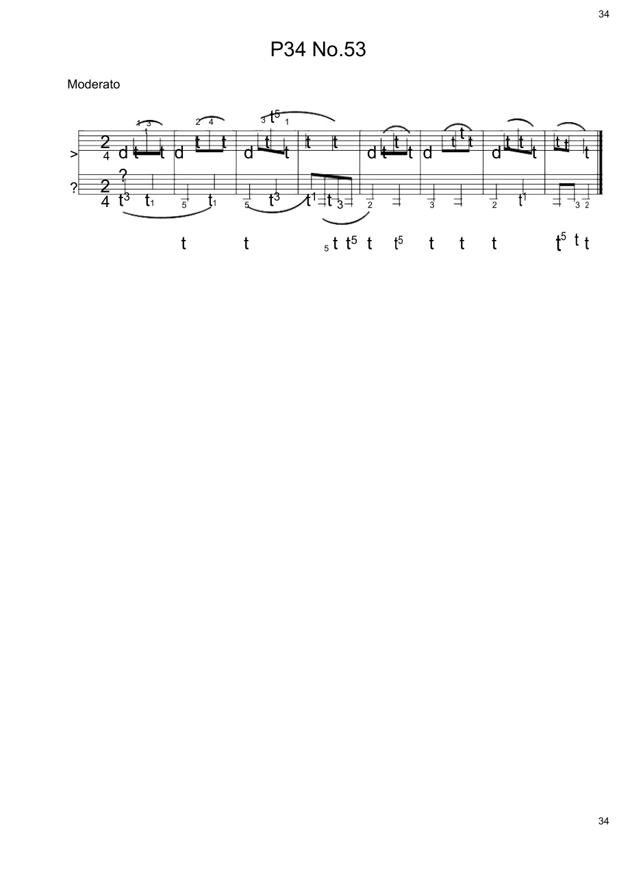 拜厄钢琴基本教程FirstPart.P34No.53原版正谱钢琴谱五线谱乐谱_第1页