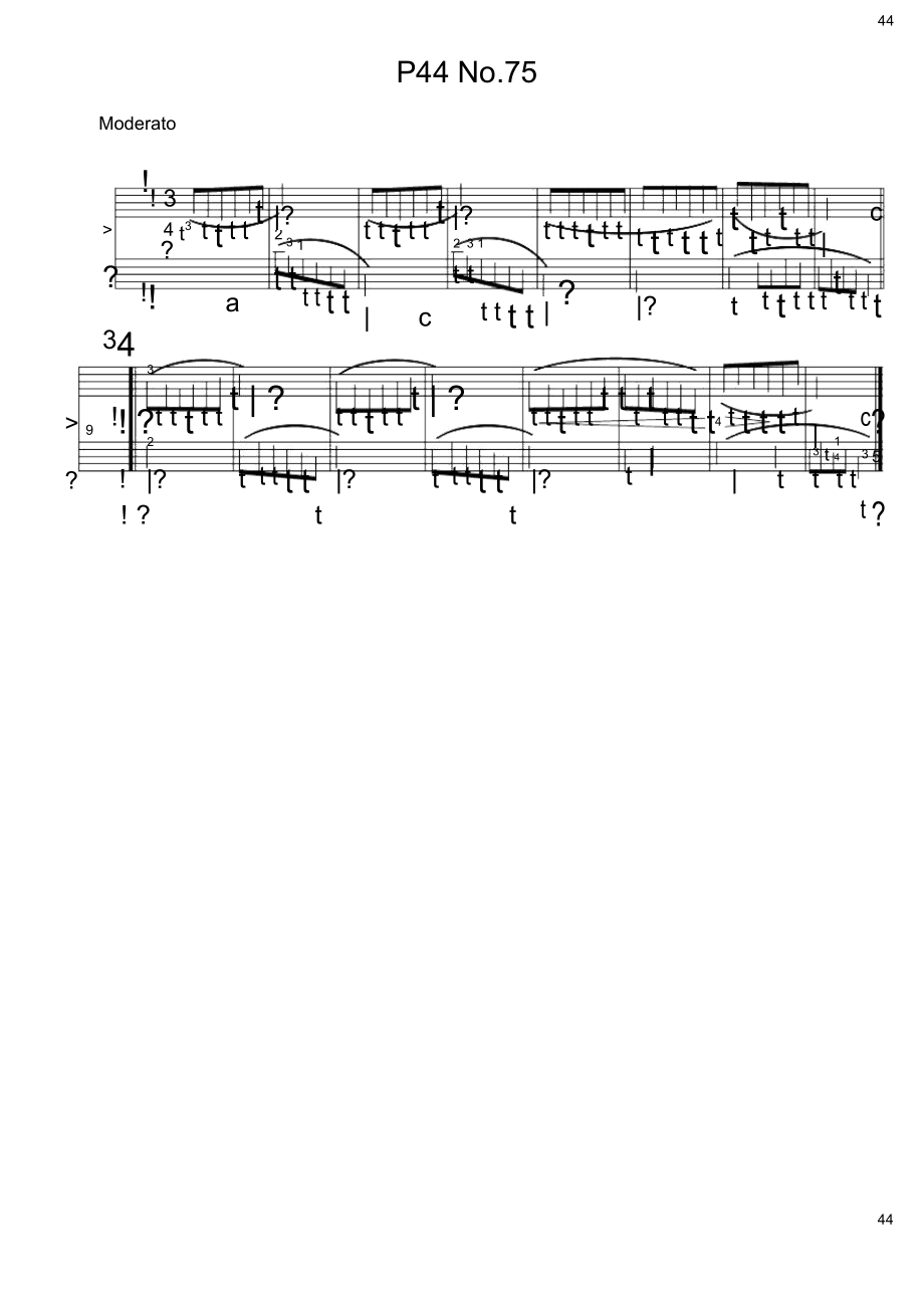 拜厄钢琴基本教程SecondPart.P44No.75原版正谱钢琴谱五线谱乐谱_第1页