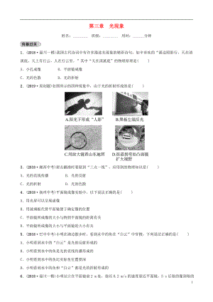 （淄博專版）2019屆中考物理 第三章 光現(xiàn)象習(xí)題