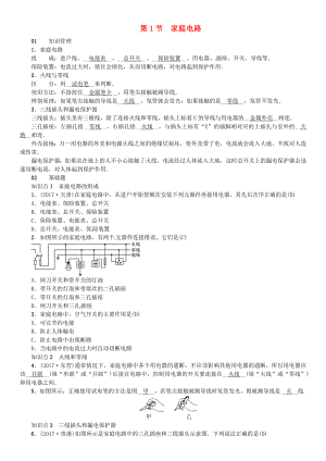 （安徽專版）2018年九年級物理全冊 第十九章 第1節(jié) 家庭電路習(xí)題 （新版）新人教版