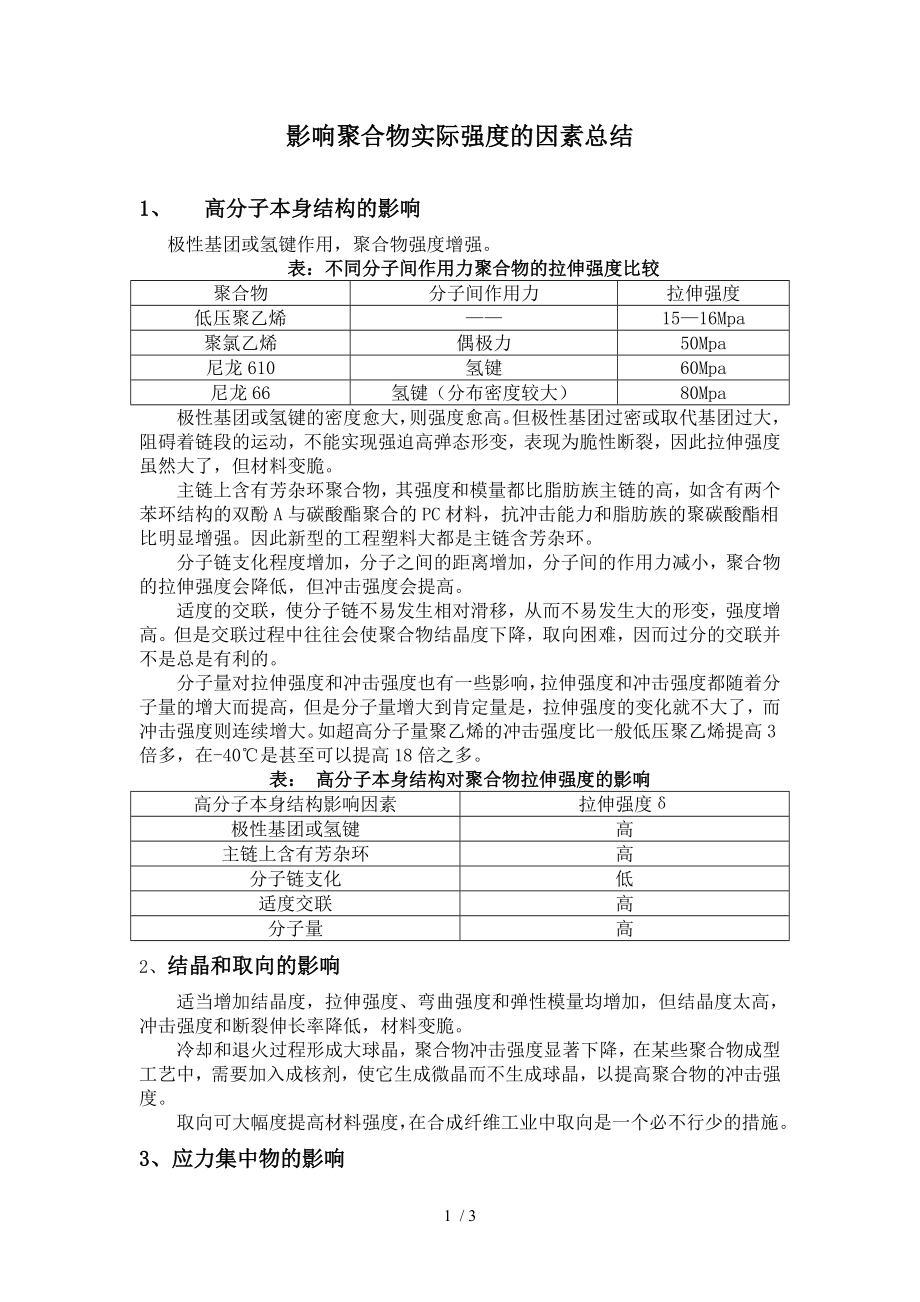 影响聚合物实际强度的因素总结_第1页