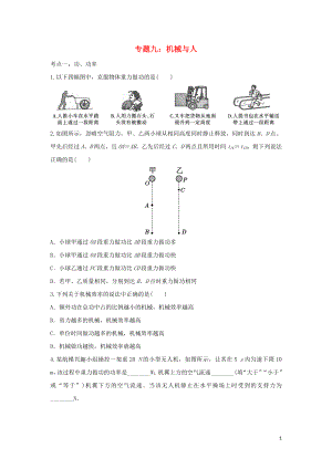 聚焦2020中考物理考點(diǎn)提升訓(xùn)練 專題九 機(jī)械與人試題