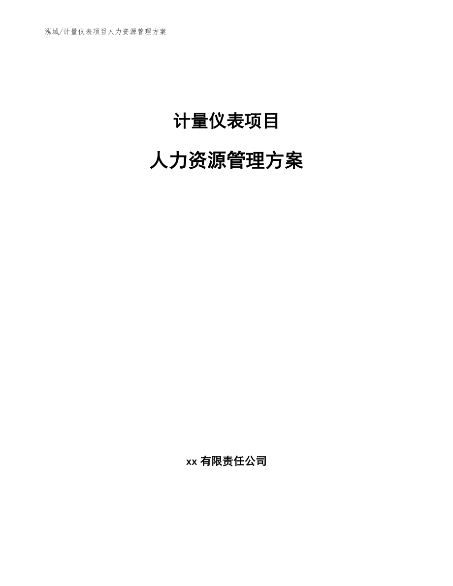 计量仪表项目人力资源管理方案【范文】_第1页